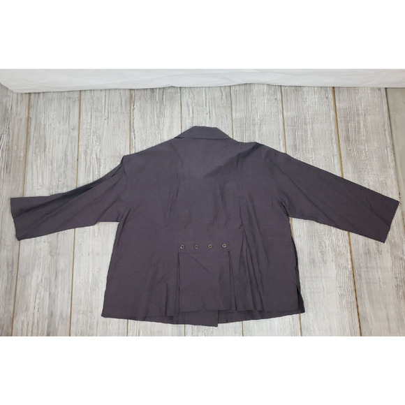 Spirithouse Button Down Top/Blazer Jacket M Cotton/Linen Purple (ish) /gray - Picture 4 of 6